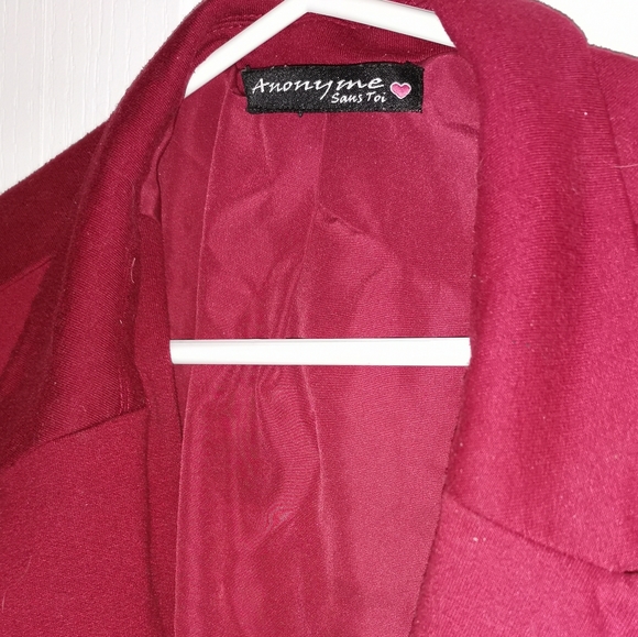 Burgundy Spring Fall light open Coat blazer XXL - Picture 6 of 9